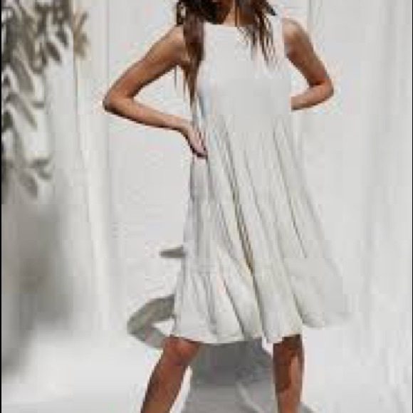 Billabong Dresses & Skirts - White Linen Babydoll Dress size Small Petite